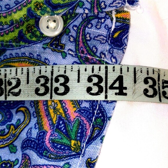 Michael's 100% Linen Paisley Jellyfish Rainbow Long Sleeve  XL MADE IN USA - Picture 7 of 10